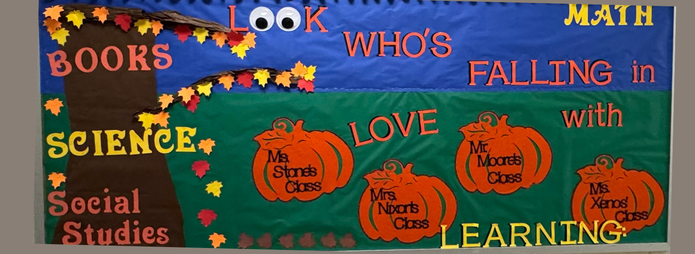 Fall bulletin board-Look Who&#39;s Falling in Love With Learning!