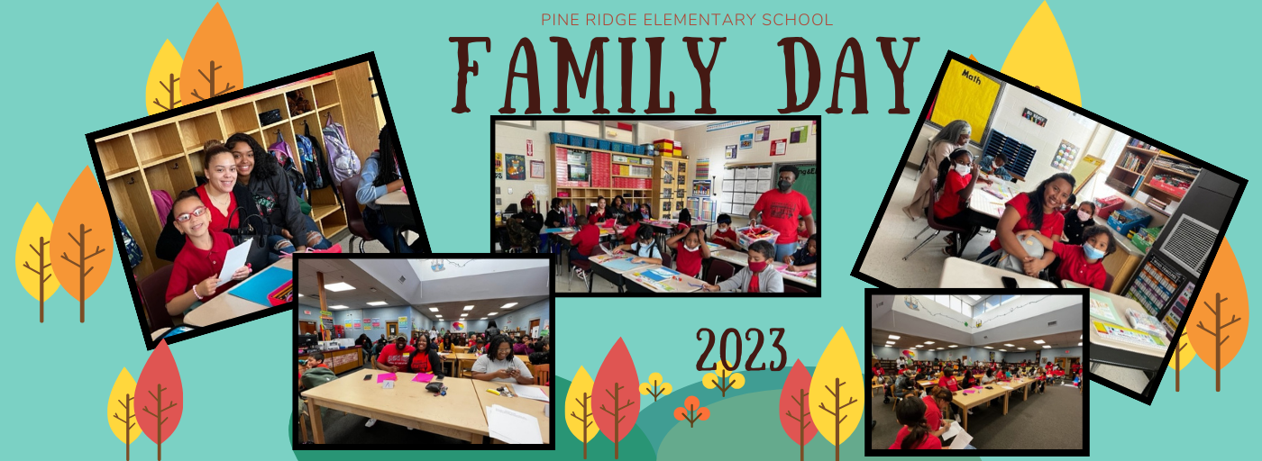 Family Day 2023- Collage of different families in their scholars&#39; classrooms.